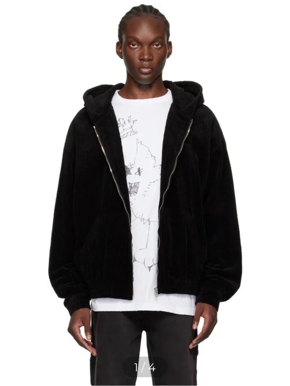 We11done Black Zip Hoodie
